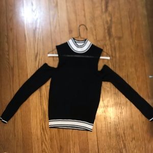 Black shoulder cut out top